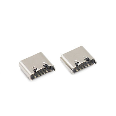 USB 여성 유형 C 커넥터 6 핀 180도 복각 3.1mm UL94V-0 하우징