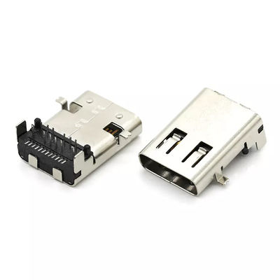 구리 합금 USB 암 커넥터 SMT 유형 24Pin USB 3.1 C 소켓