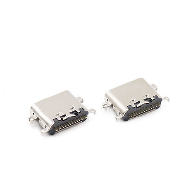 16 Pin SMT Charger Single Mid Mount Type C Connectors Female 3.1mm