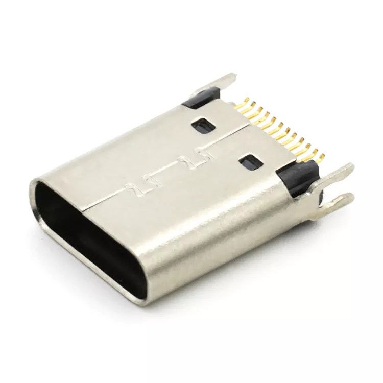 1.0mm PCB를 위한 여성 소켓 24P USB 3.1 유형 C 연결관 180degree