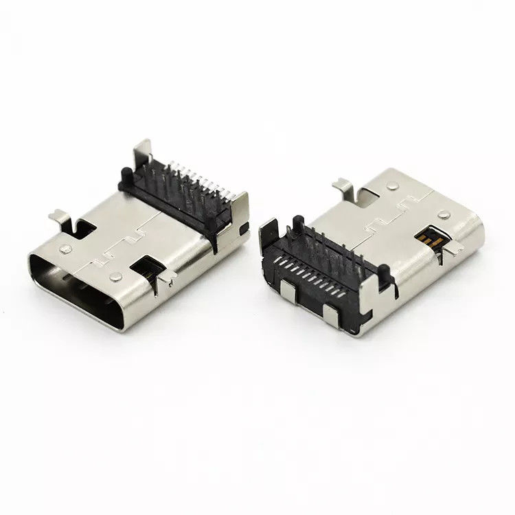 구리 합금 USB 암 커넥터 SMT 유형 24Pin USB 3.1 C 소켓