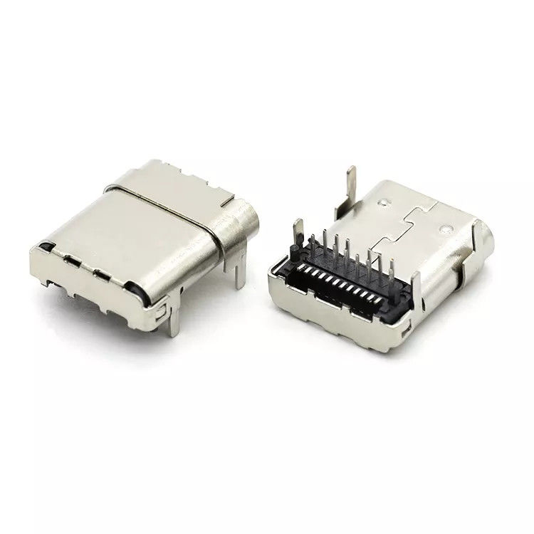 PCB를 위한 구멍 SMT 유형 24Pin USB 3.1 C 암 커넥터를 통해서 정상 산