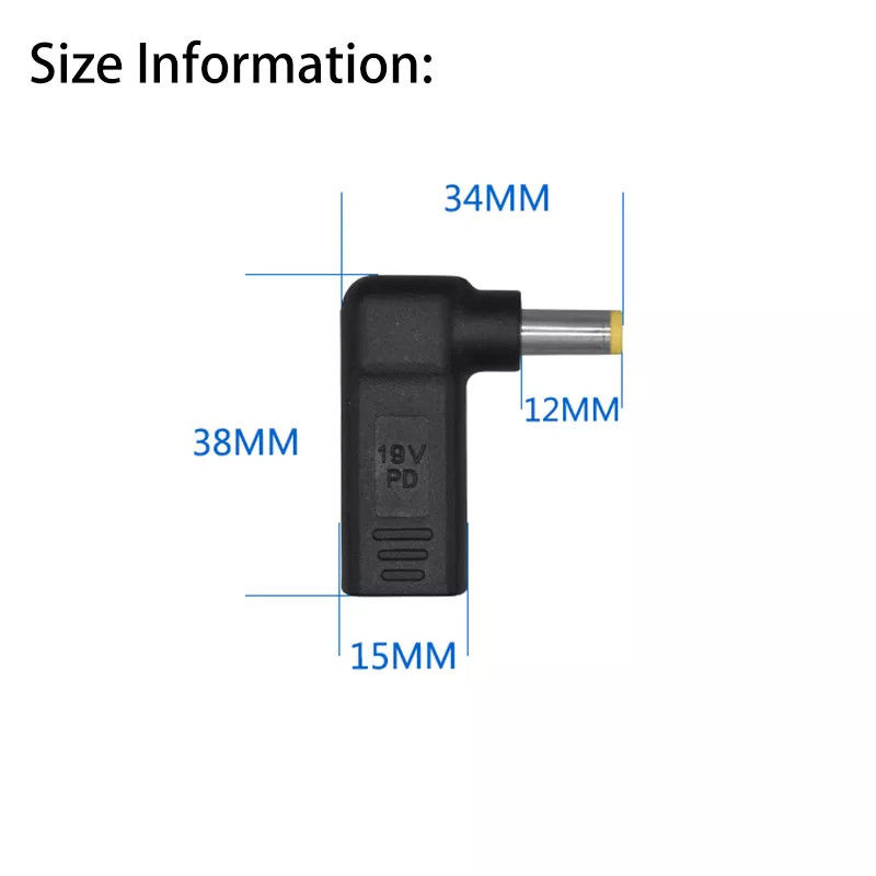 USB 유형 C 암-DC 5525 수 변환기 PD 디코이 스푸핑 트리거 플러그 잭