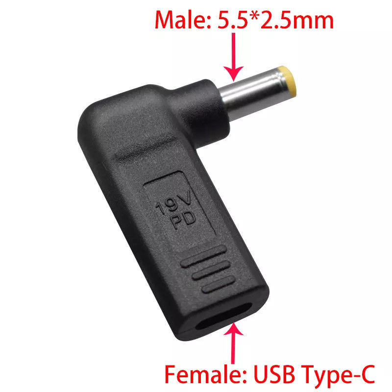 USB 유형 C 암-DC 5525 수 변환기 PD 디코이 스푸핑 트리거 플러그 잭
