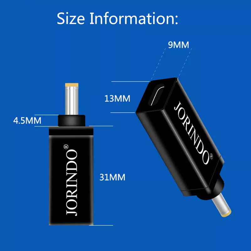 100W USB 유형 C 암-DC 5.5x2.5mm 수 PD 커넥터 고속 고속 충전