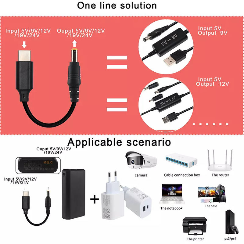 DC 15v 유형 20V 변환기 USB C Pd 트리거 5525mm