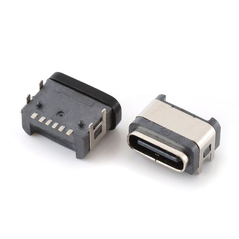방수 딥 USB 커넥터 6핀 암 직각 방수 타입-C 커넥터