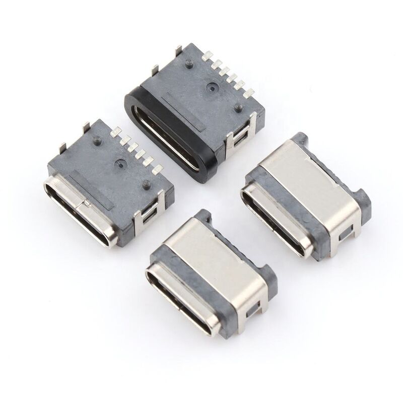 방수 딥 USB 커넥터 6핀 암 직각 방수 타입-C 커넥터