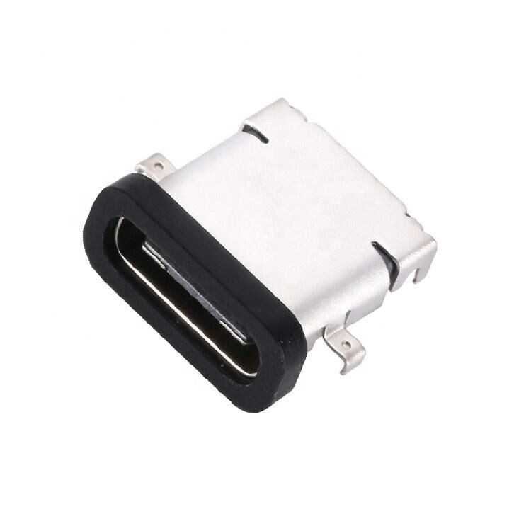 방수 USB 3.1 Type C 24핀 암 커넥터 수평 SMT DIP 마운팅 싱킹 플레이트 USB 소켓