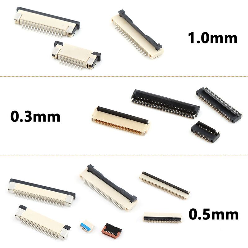 FPC 커넥터 0.5 피치 수평 SMT 플립락 타입 상단 탑 하단 다운 접점 4-60핀