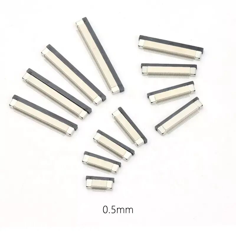 FPC 커넥터 0.5 피치 수평 SMT 플립락 타입 상단 탑 하단 다운 접점 4-60핀