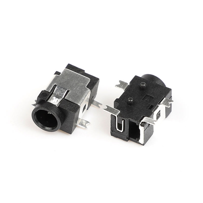4핀 SMT SMD 1.3mm 흑색 인청동 12V 1A DC 암 오디오 비디오 잭 소켓 나일론 하우징 직각 커넥터