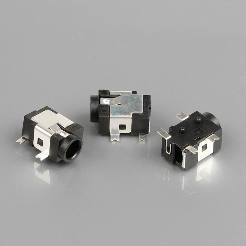 4핀 SMT SMD 1.3mm 흑색 인청동 12V 1A DC 암 오디오 비디오 잭 소켓 나일론 하우징 직각 커넥터