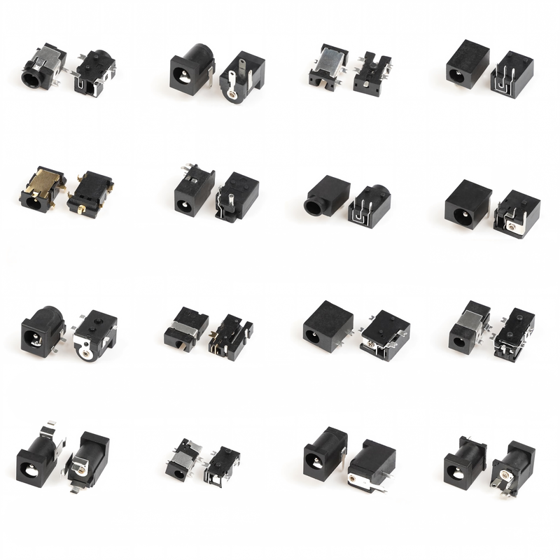 4핀 SMT SMD 1.3mm 흑색 인청동 12V 1A DC 암 오디오 비디오 잭 소켓 나일론 하우징 직각 커넥터