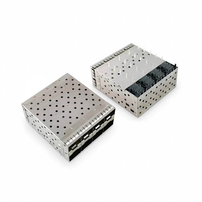 8-포트 160pin SFP+ 프레스-피트 소형 인자 플러거블 (SFP+) 커넥터 매트릭스 구성 2x4 포트 W/o 라이트 모델