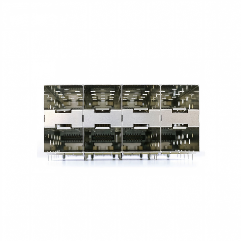 8-포트 160pin SFP+ 프레스-피트 소형 인자 플러거블 (SFP+) 커넥터 매트릭스 구성 2x4 포트 W/o 라이트 모델