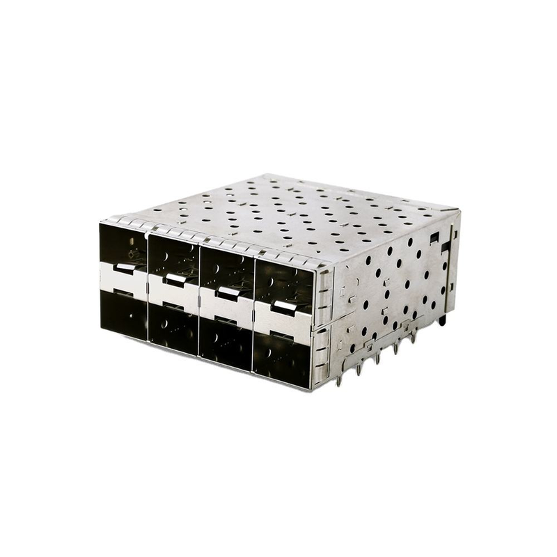 8-포트 160pin SFP+ 프레스-피트 소형 인자 플러거블 (SFP+) 커넥터 매트릭스 구성 2x4 포트 W/o 라이트 모델