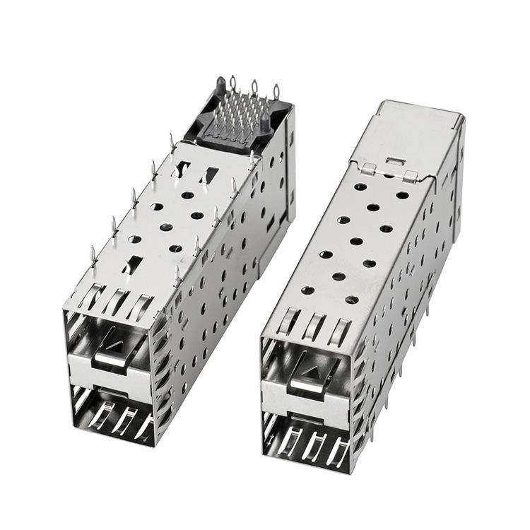 QSFP SFP 케이지 2X2 포트 케이지 라이트 파이프 포함 XFP CFP SFP 커넥터 방진 커버 광섬유 모듈 쉴딩