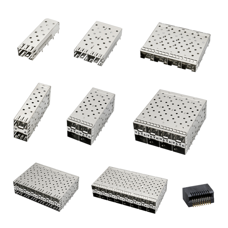QSFP SFP 케이지 2X2 포트 케이지 라이트 파이프 포함 XFP CFP SFP 커넥터 방진 커버 광섬유 모듈 쉴딩