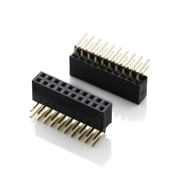 맞춤형 2.54mm 피치 여성 헤더, 산업 자동화 제어 시스템에 대한 두 줄