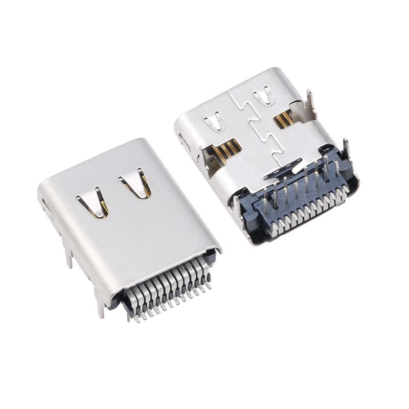 사용자 정의 USB 3.2 타입 C 커넥터 40 Gbps 방수 U4 소켓 24 핀 SMT DIP PCB 여성 남성 커넥터 공장