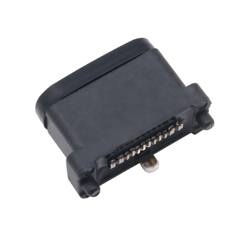 USB 3.2 Type-C 40 Gbps 방수 U4 소켓 24핀 SMT DIP PCB 암형 커넥터 금도금 스테인리스 스틸 5A 100V AC
