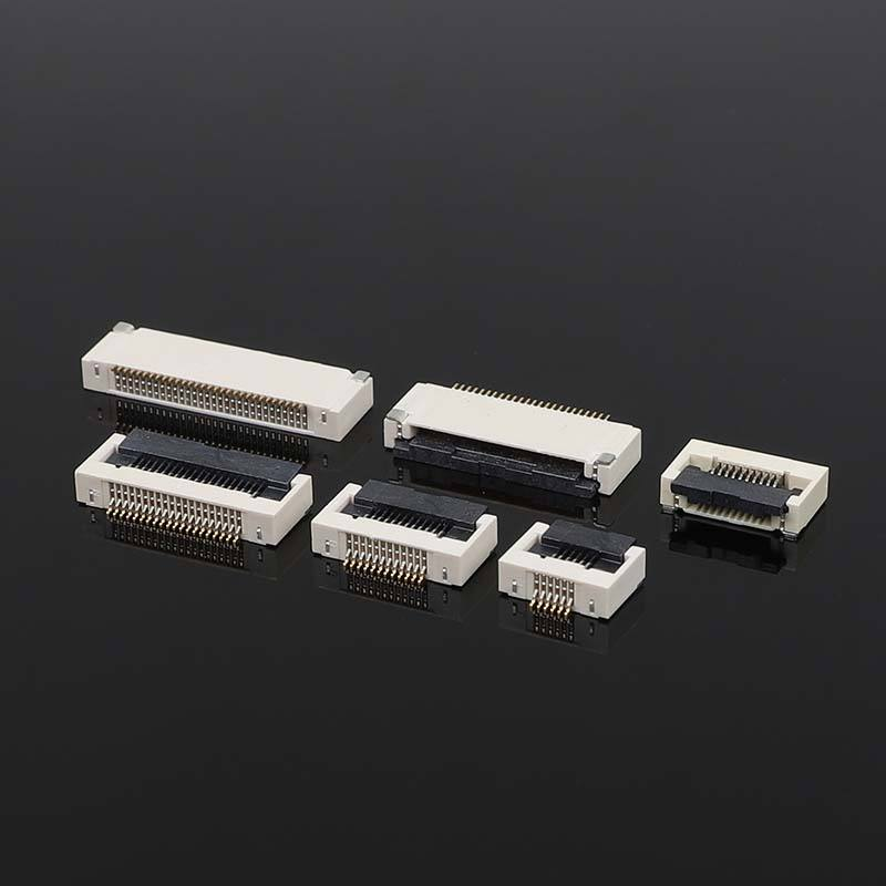 0.5mm Pitch Butterfly Lock FFC/FPCH 커넥터 평면 플렉스 전자제품용 2.55H 높이 플립 커버와 수평 하부 연결