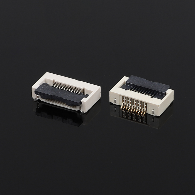 0.5mm Pitch Butterfly Lock FFC/FPCH 커넥터 평면 플렉스 전자제품용 2.55H 높이 플립 커버와 수평 하부 연결