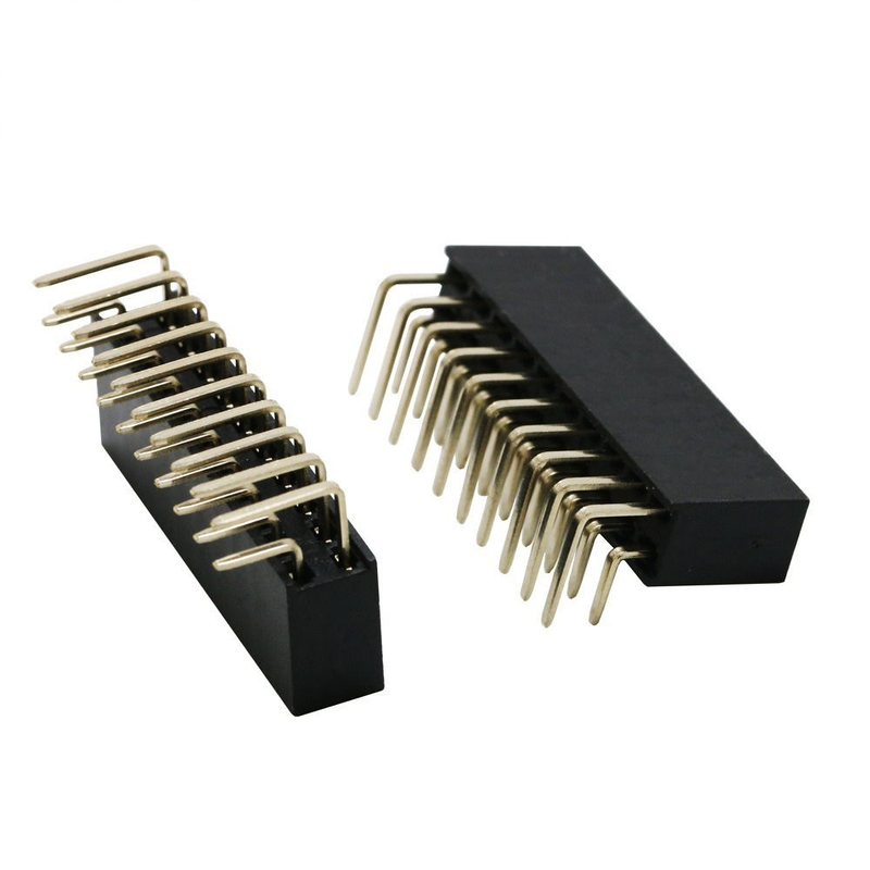 2X10P 20P 이중 줄 구부러진 여성 헤더 피치 2.54mm 핀 PBT 물질 인산 동 콘택트