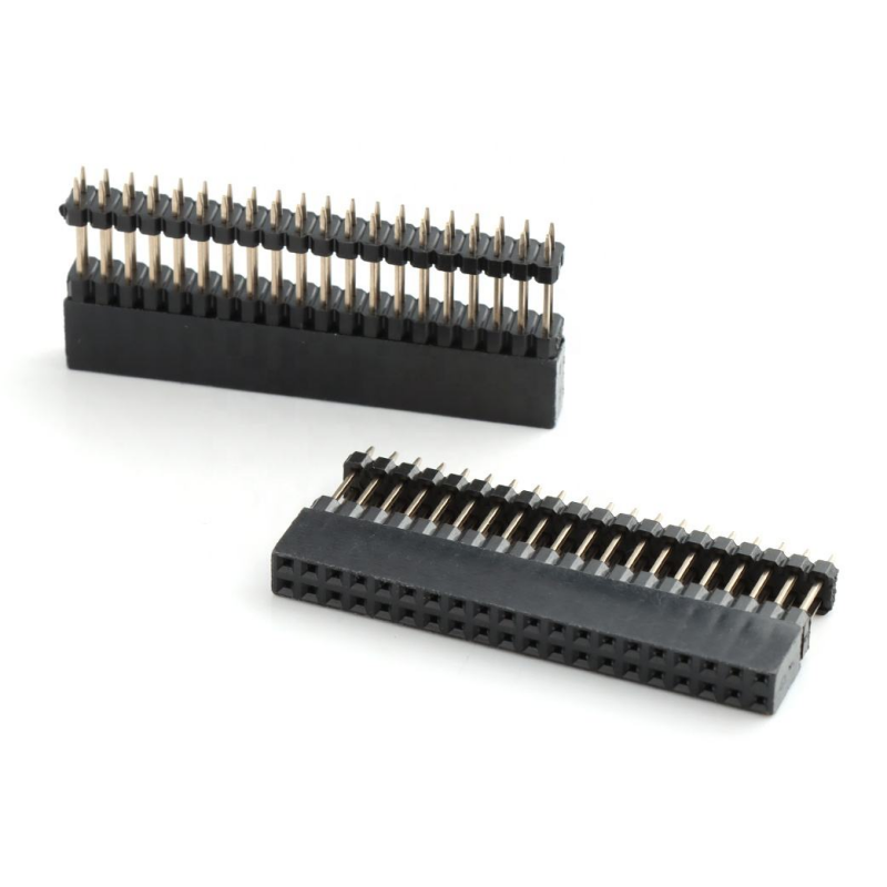 듀얼 라이 2.54mm 피치 핀 헤더 커넥터 높이는 2 * 20pin 직렬 스택 헤더 0.1 인치 핀 여성 헤더