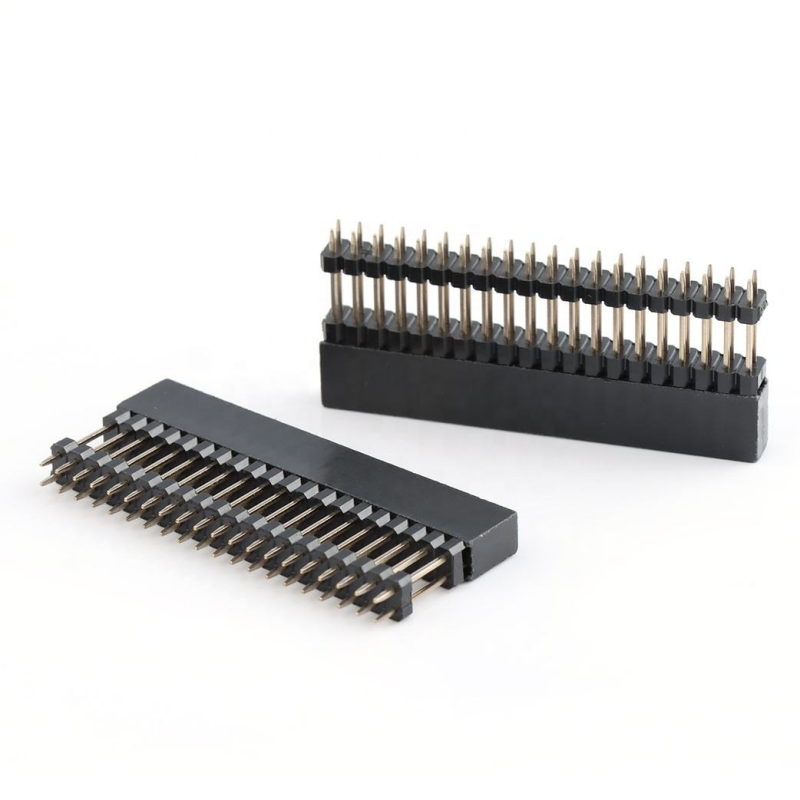 듀얼 라이 2.54mm 피치 핀 헤더 커넥터 높이는 2 * 20pin 직렬 스택 헤더 0.1 인치 핀 여성 헤더