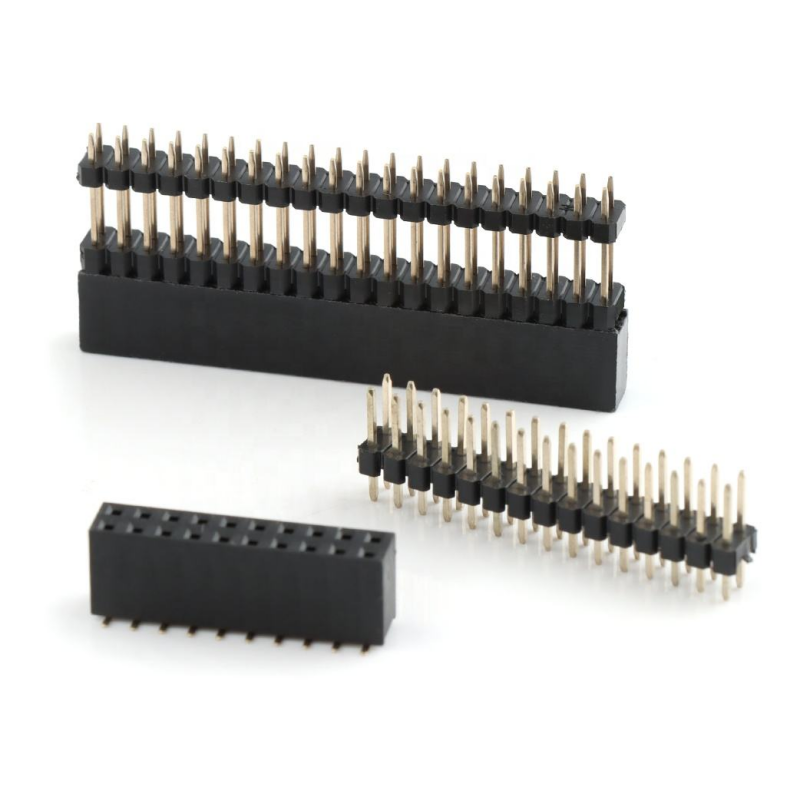 듀얼 라이 2.54mm 피치 핀 헤더 커넥터 높이는 2 * 20pin 직렬 스택 헤더 0.1 인치 핀 여성 헤더