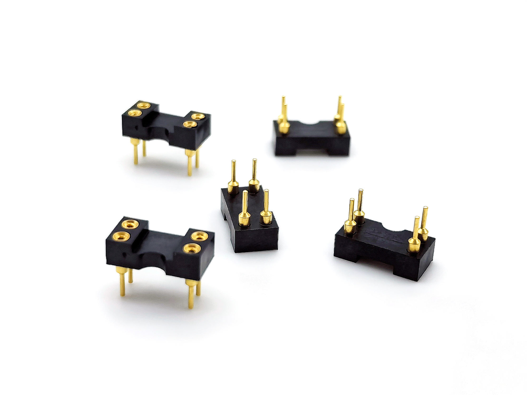 2.54mm Pitch IC 소켓 가공 여성 헤더 직선 H3.0mm 4P 구멍 모두 금 60V 등급 PPS 셸