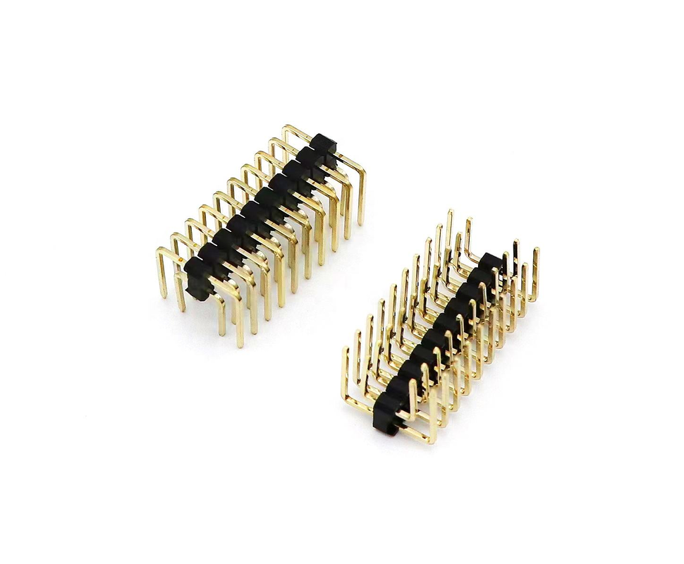 2.54mm 피치 남성 핀 헤더 듀얼 라이브 오른쪽 각 PCB 나일론 SQ0.64mm H2.5mm 2*1P-2*40P