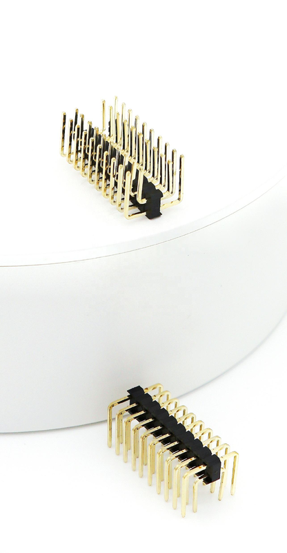 2.54mm 피치 남성 핀 헤더 듀얼 라이브 오른쪽 각 PCB 나일론 SQ0.64mm H2.5mm 2*1P-2*40P