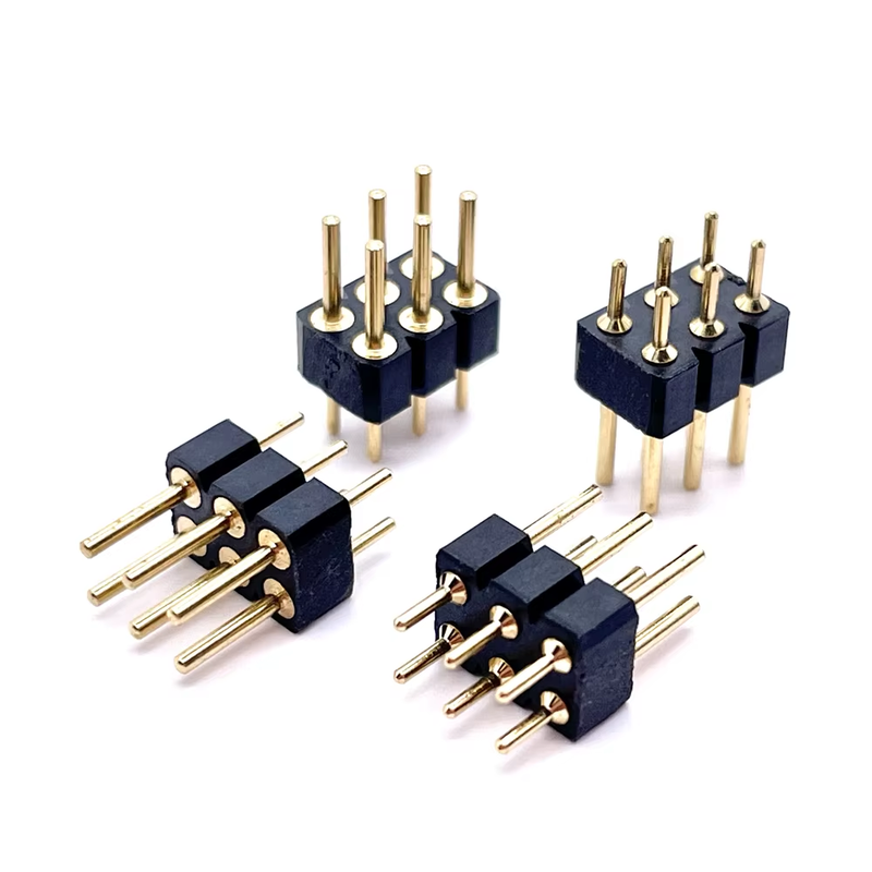 2.54mm Pitch Double Row Gold Plated Pin Header Connector 2x3pin Rectangle DIP H3.0