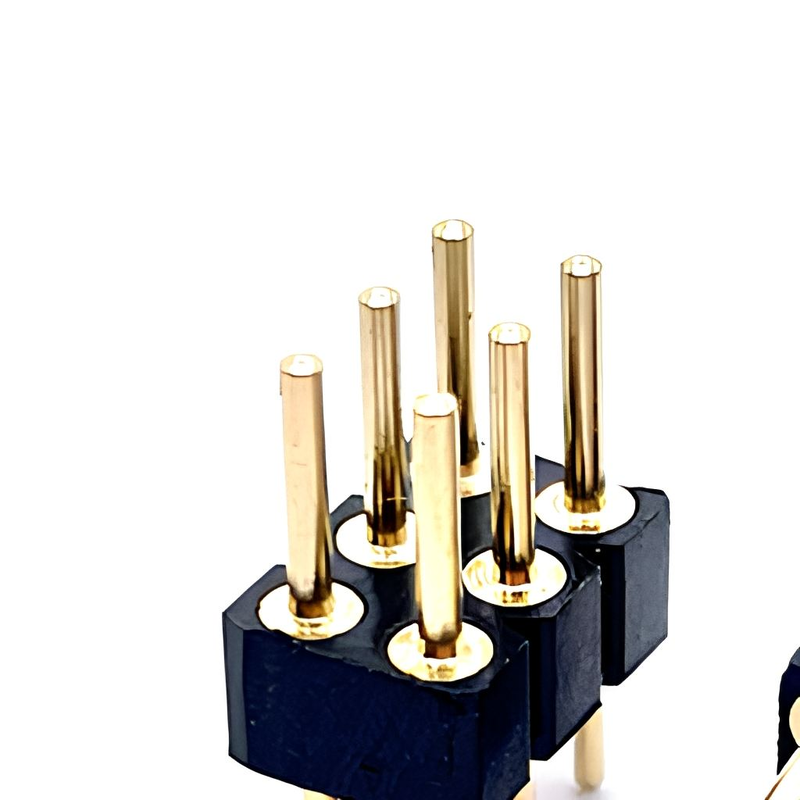 2.54mm Pitch Double Row Gold Plated Pin Header Connector 2x3pin Rectangle DIP H3.0
