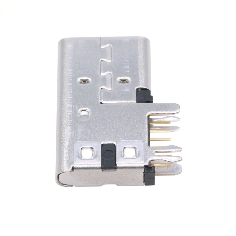 Basic 14-Pin Mini USB Type C Female Connector Stainless Steel Housing 5A Rated Current Side Plug for USB Devices