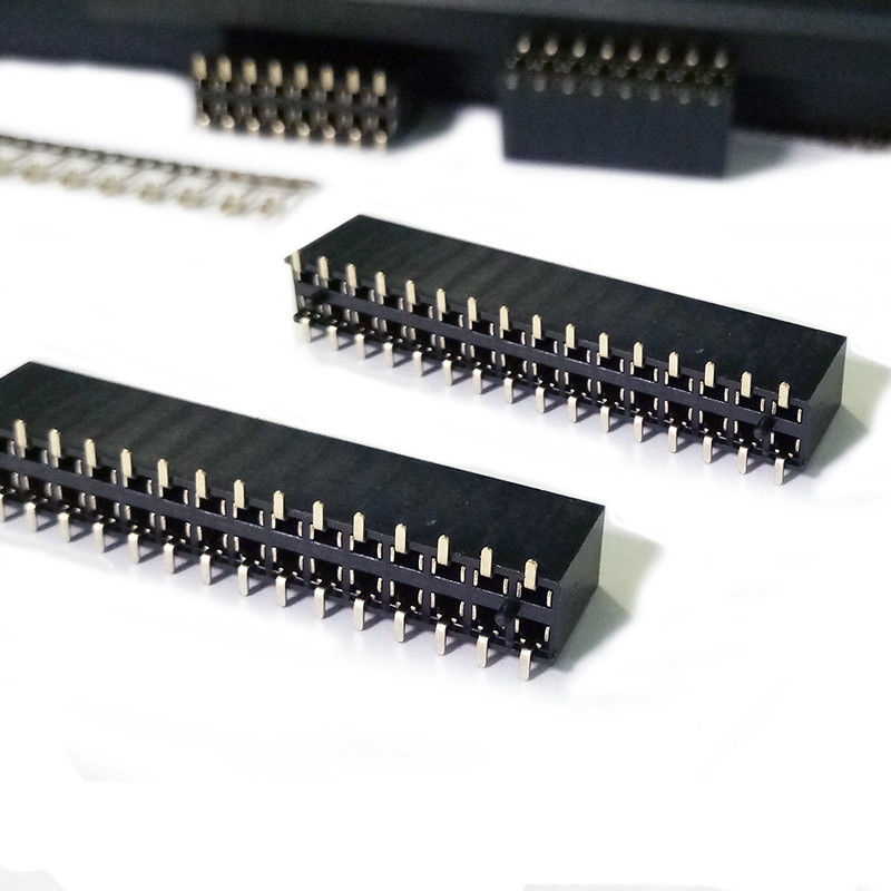 2.54mm 피치 및 황동 금 플래시 접점의 PA6T UL94V-0 암 헤더 커넥터