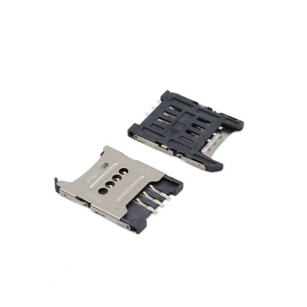 H1.5mm 1.8mm 마이크로 SIM 홀더 SMT 플립 유형 6P 마이크로 SIM 소켓