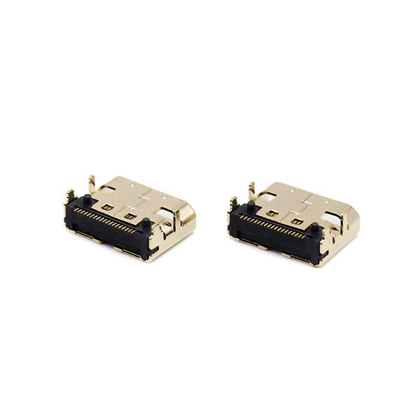 PCB를 위한 19 핀 마이크로 HDMI 소켓 LCP C 유형 암 커넥터
