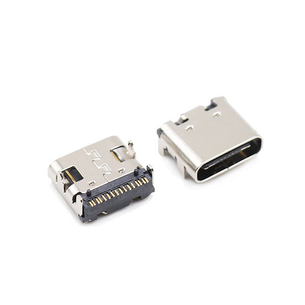 4개의 피트 복각 16 핀 USB 3.1 유형 C 연결관 여성 항구 SMT 10000 주기