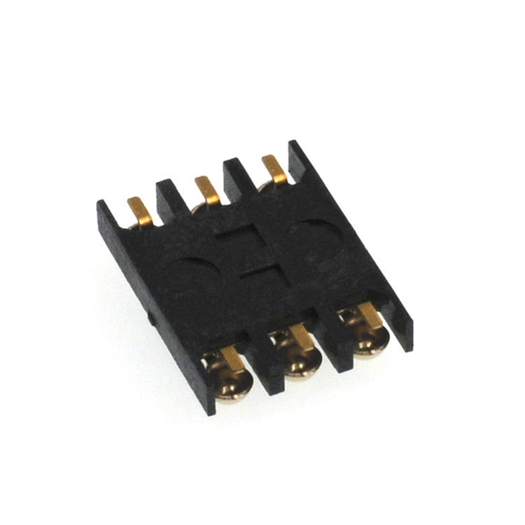 둥근 파편 6 핀 SIM 카드 소켓 연결관 SMT 1.5mm 2.0mm 고도
