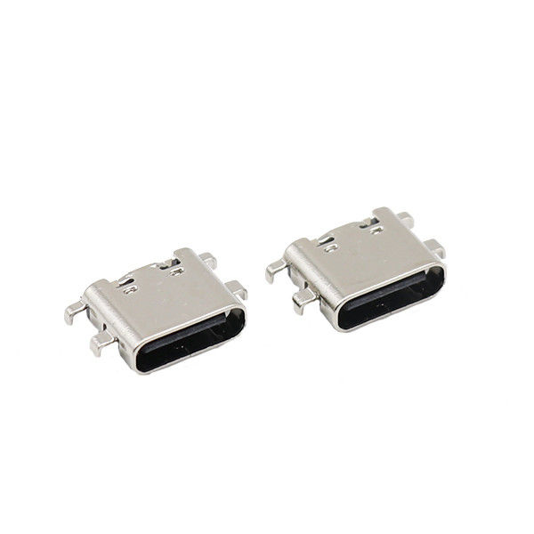 6개의 핀 USB 유형 C 연결관 소켓 PCB 침몰 판 여성 0.8MM 3.1mm