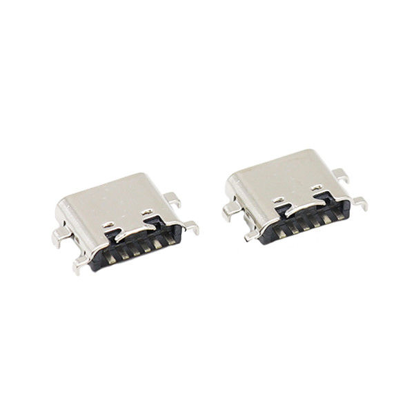 6개의 핀 USB 유형 C 연결관 소켓 PCB 침몰 판 여성 0.8MM 3.1mm