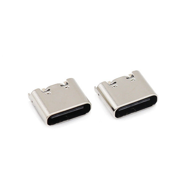 USB 여성 유형 C 커넥터 6 핀 180도 복각 3.1mm UL94V-0 하우징