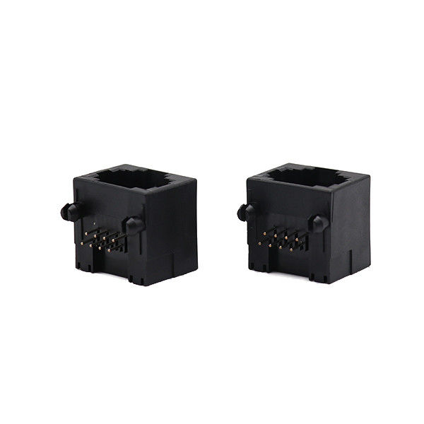 까만 8 핀 여성 똑바른 RJ45 PCB 연결관 잭 네트워크 마개 8p8c