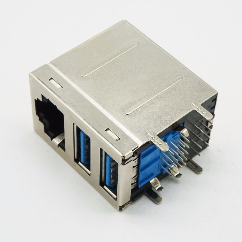 LAN 이더넷 네트워크용 PBT 콤보 USB 3.0 180도 RJ45 커넥터