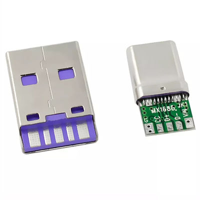 USB 플러그 유형 C 수 커넥터 충전 포트 빠른 전송 속도 5A