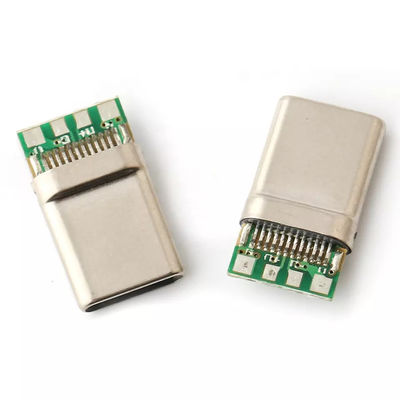 12핀 USB 3.1 USB C 수 커넥터 솔더 와이어 PCB USB 플러그 인터페이스